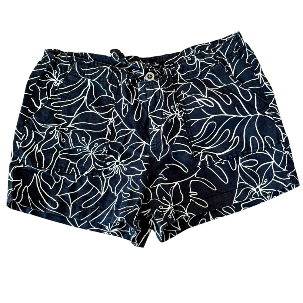 GAP Linen/Cotton Blend Women's Jungle/Tropical  Black &‎ White Shorts- Size 8